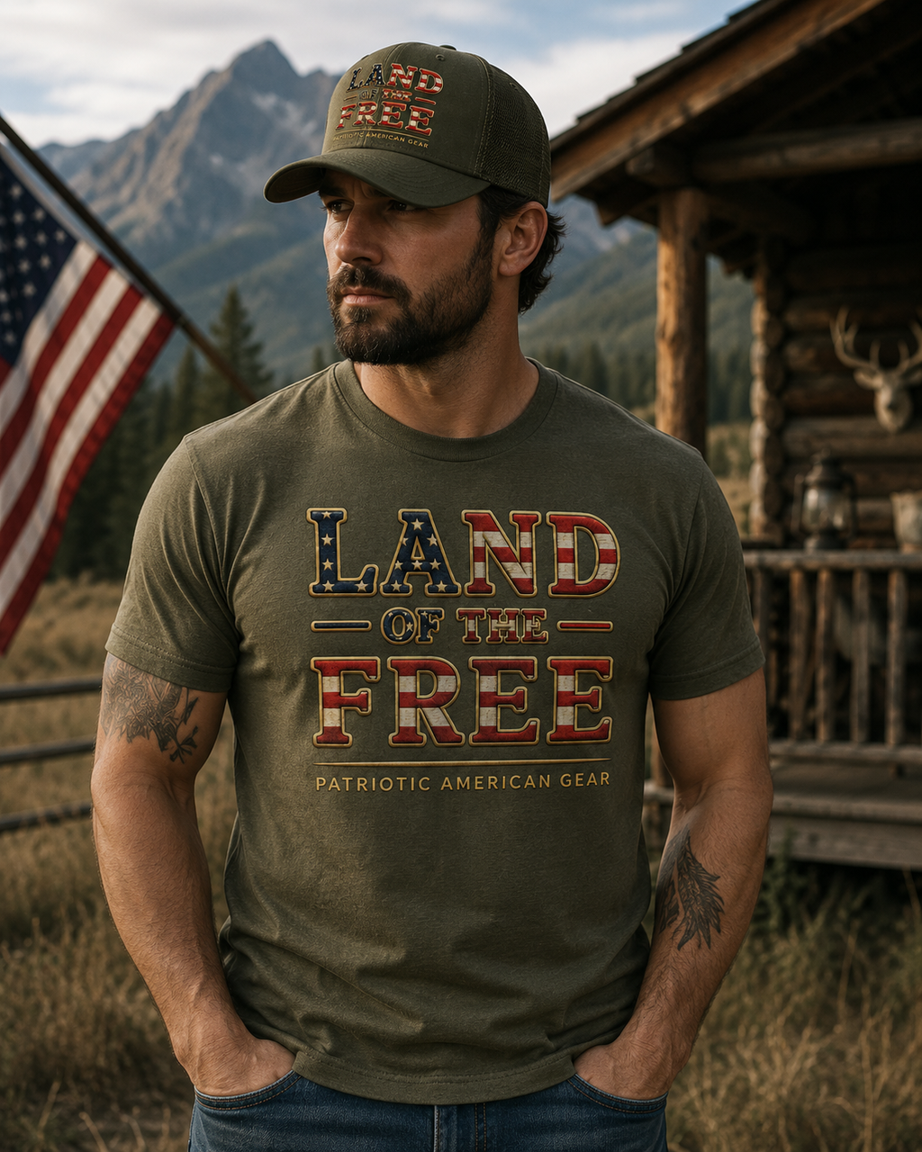 LAND OF THE FREE Trucker Hat | Patriotic American Gear Richardson 112 Snapback