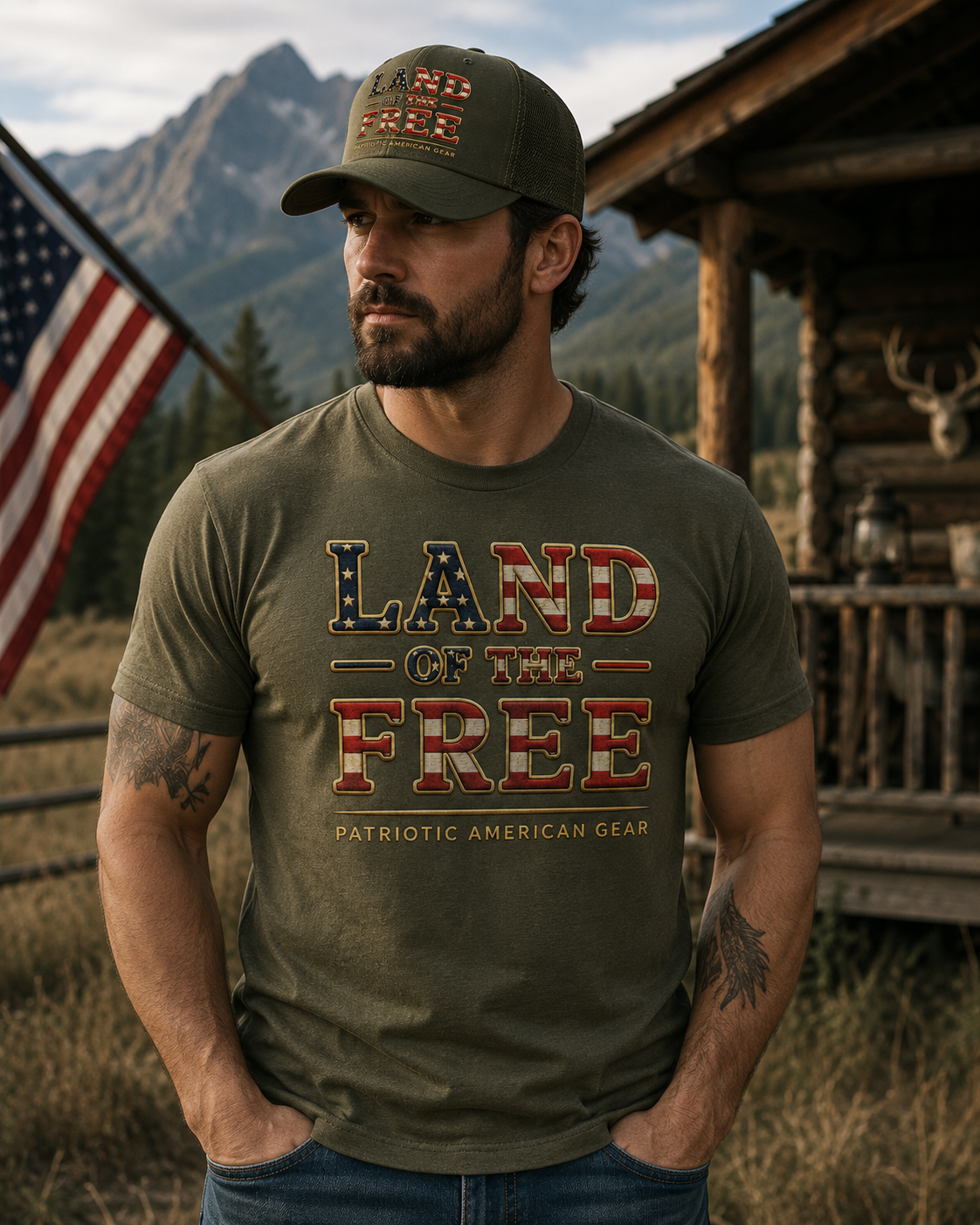 LAND OF THE FREE Trucker Hat | Patriotic American Gear Richardson 112 Snapback