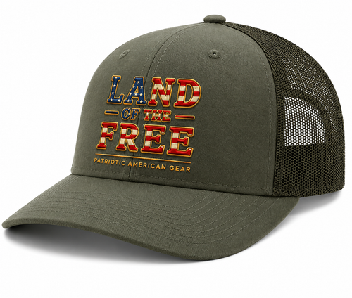 LAND OF THE FREE Trucker Hat | Patriotic American Gear Richardson 112 Snapback