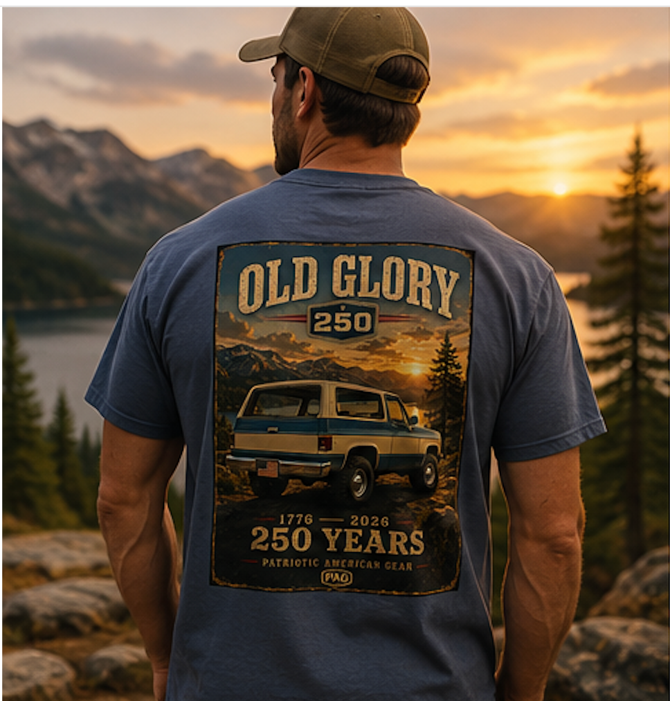 Old Glory 250 Years T-Shirt | America's 250th Anniversary Heritage Graphic Tee