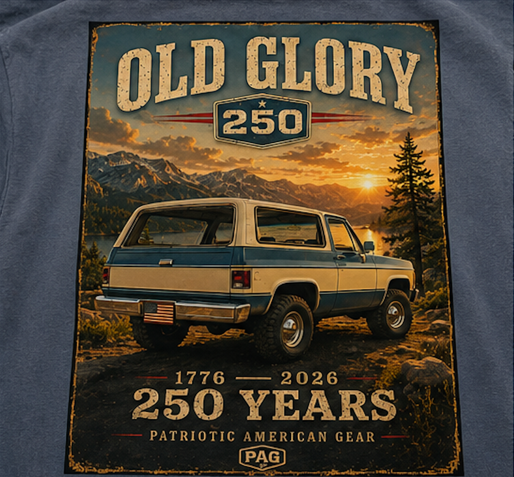 Old Glory 250 Years T-Shirt | America's 250th Anniversary Heritage Graphic Tee
